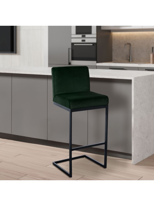 Barkruk Hopewell fluweel B, groen