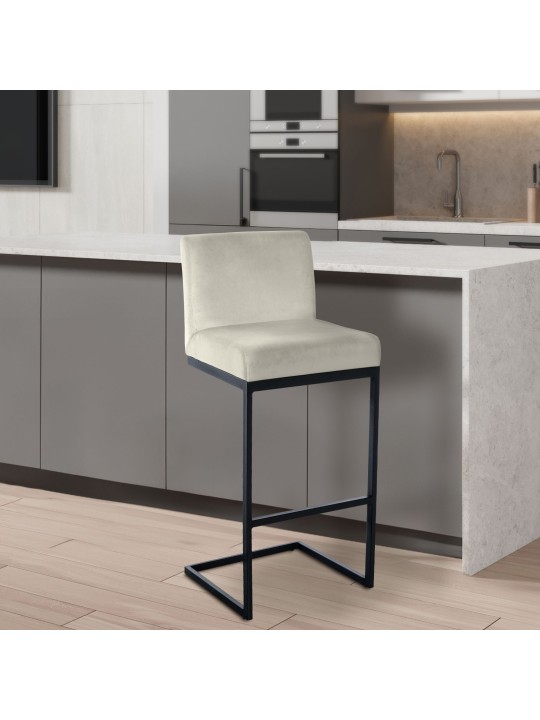 Barkruk Hopewell fluweel B, crème Barkruk Hopewell fluweel B, crème