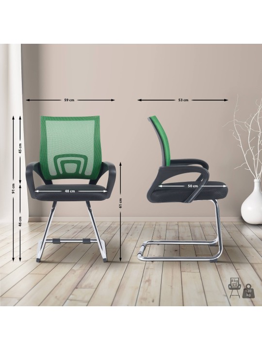 Bezoekersstoel Eureka, groen