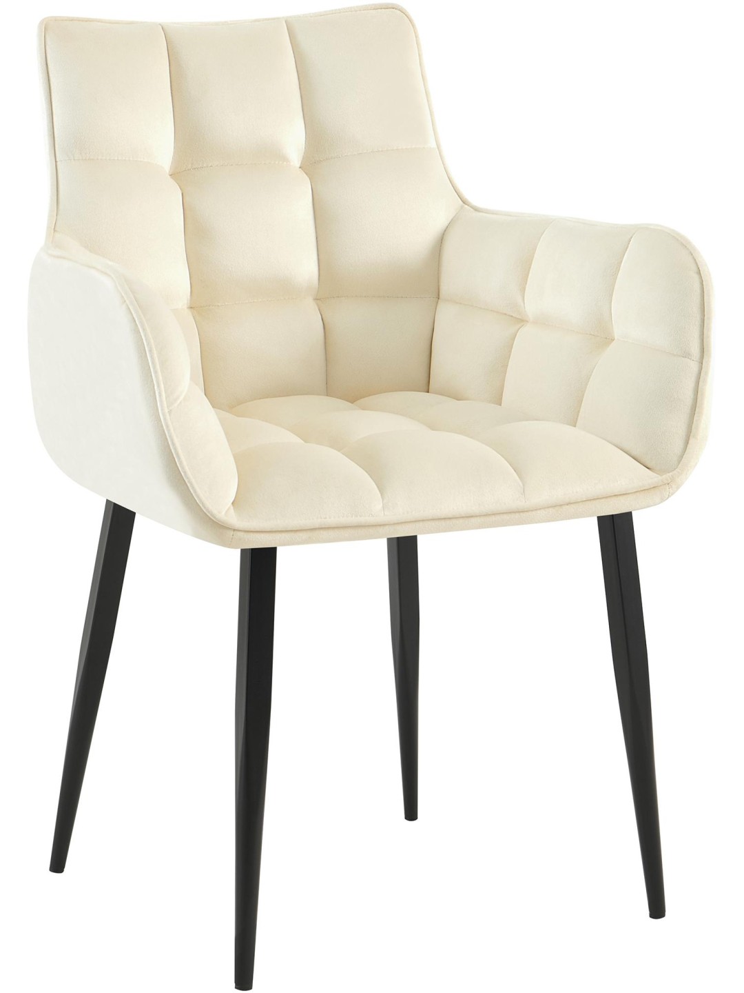 Stoel Tirana fluweel, crème