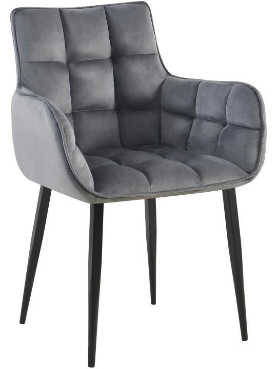 Stoel Tirana fluweel, donkergrijs Stoel Tirana fluweel, donkergrijs