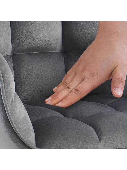 Stoel Tirana fluweel, donkergrijs Stoel Tirana fluweel, donkergrijs