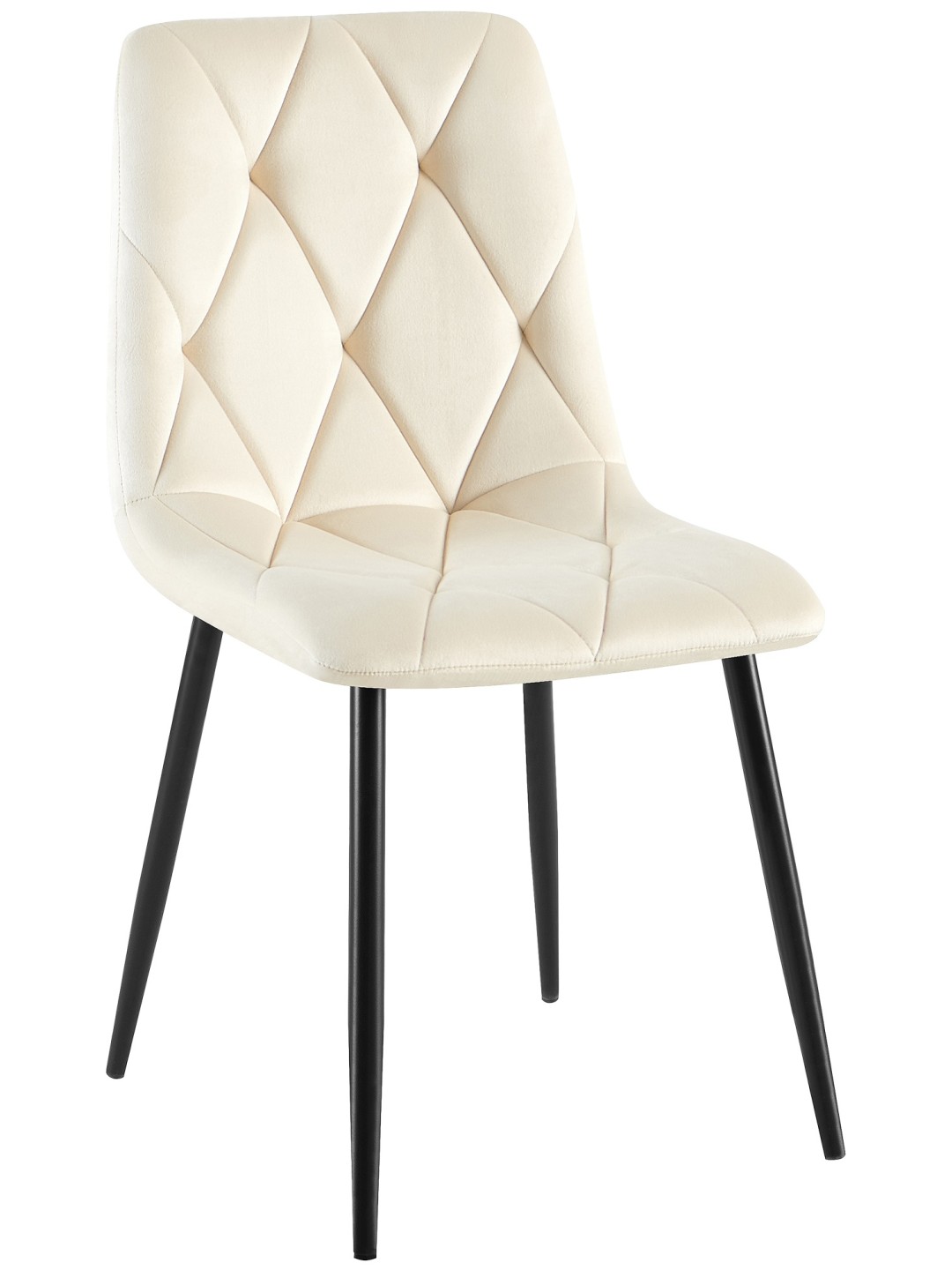 Clairton fluwelen eetkamerstoel, crème