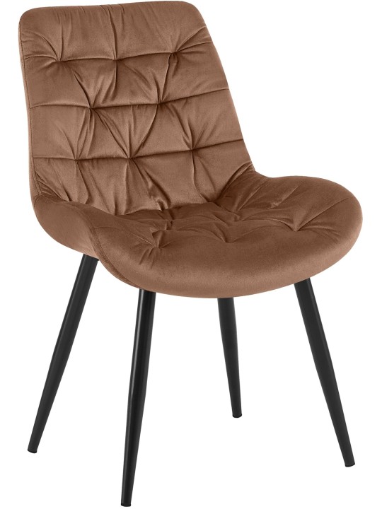 Rossford fluwelen eetkamerstoel, bruin