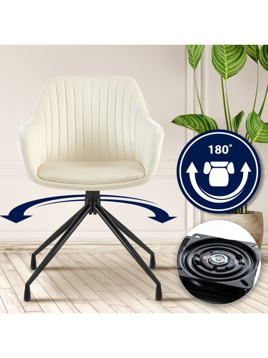 Welby fluwelen eetkamerstoel, crème Welby fluwelen eetkamerstoel, crème