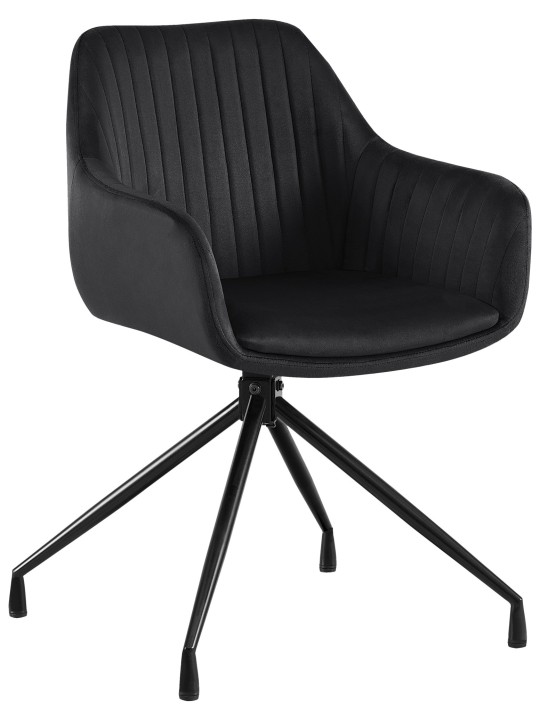 Welby fluwelen eetkamerstoel, zwart Welby fluwelen eetkamerstoel, zwart