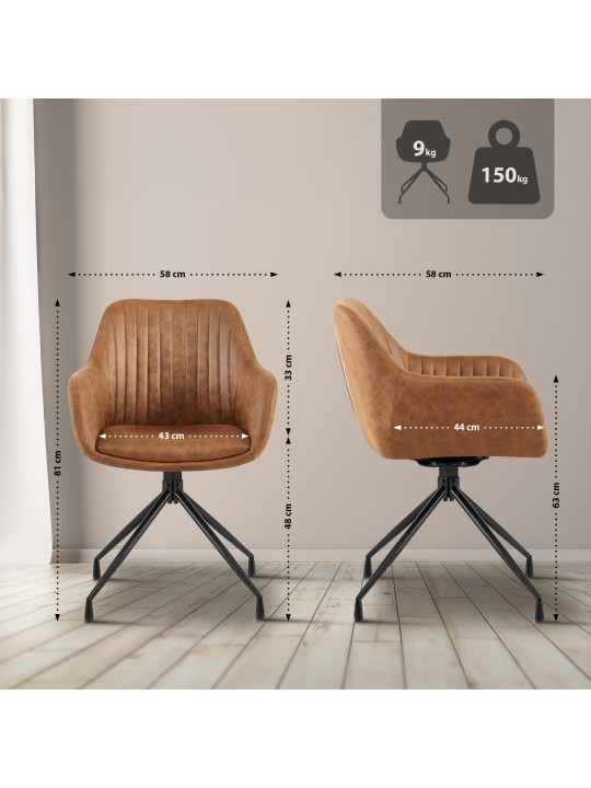 Eetkamerstoel Welby Vintage, lichtbruin