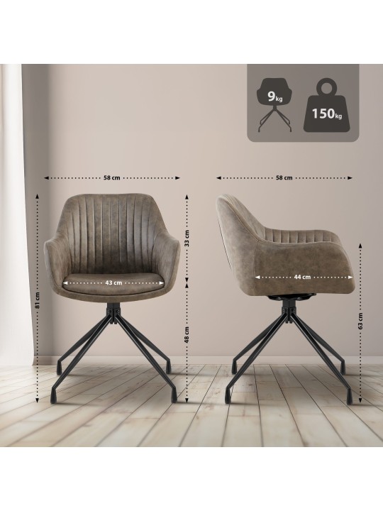 Eetkamerstoel Welby Vintage, grijs Eetkamerstoel Welby Vintage, grijs