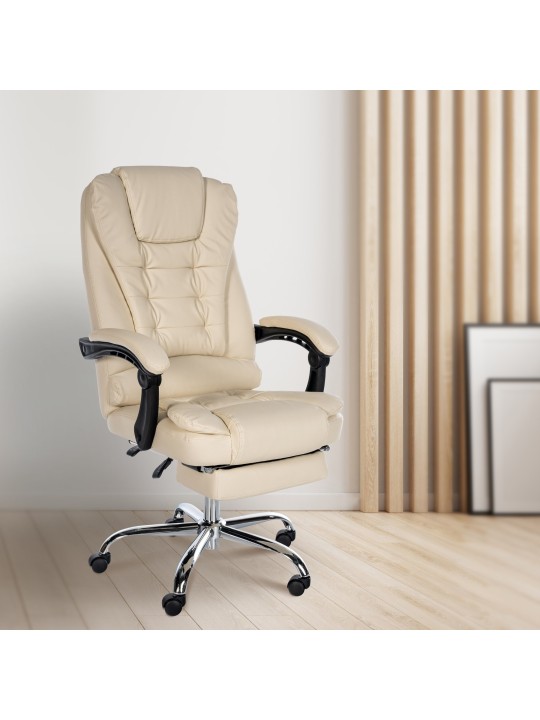 Bureaustoel Oxygen kunstleer, crème