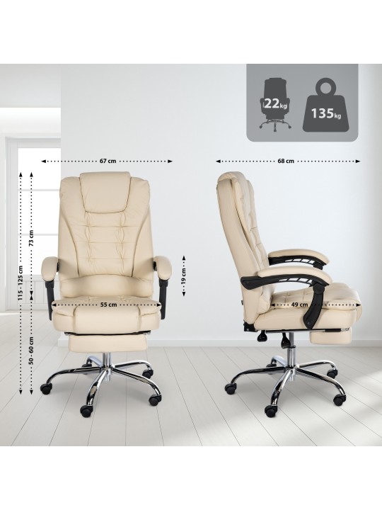 Bureaustoel Oxygen kunstleer, crème