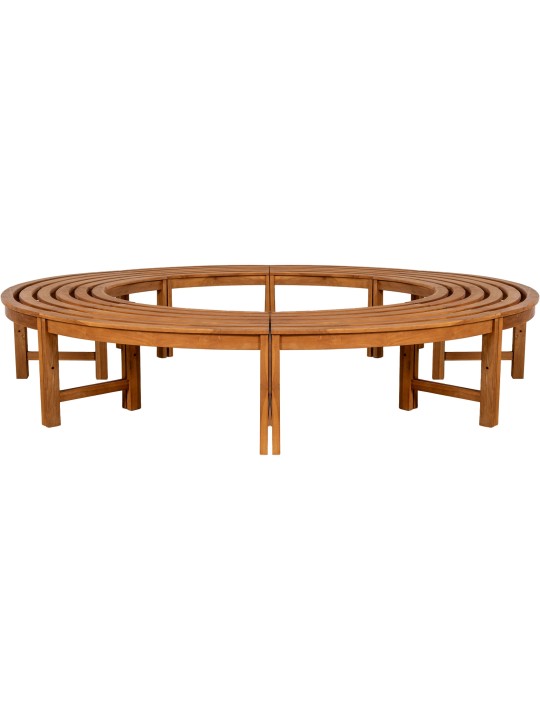 Boombank Nila 250 cm rond ZONDER rugleuning, bruin