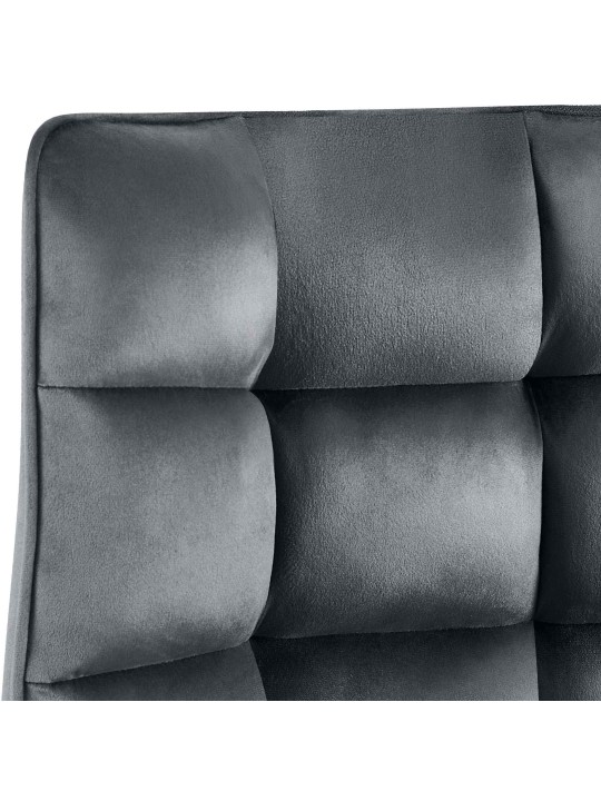 Stoel Saranda fluweel, donkergrijs