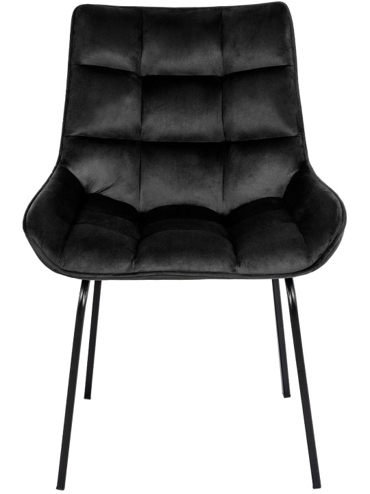 Stoel Saranda fluweel, zwart