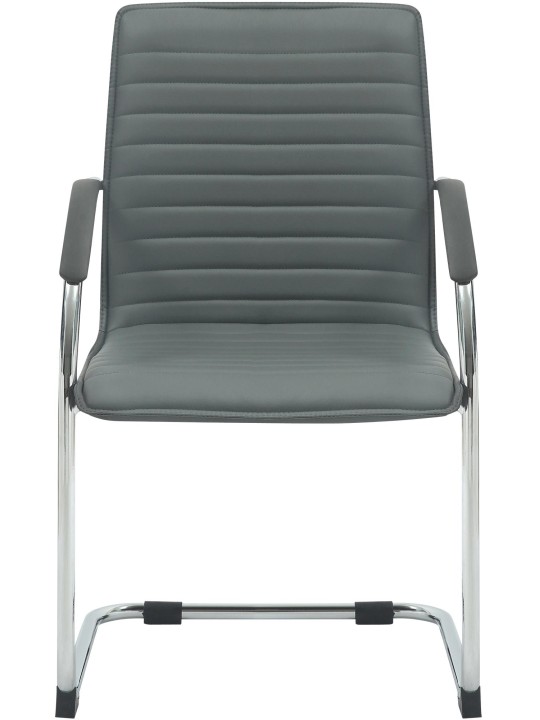 Set van 2 bezoekersstoelen Tira kunstleer, grijs Set van 2 bezoekersstoelen Tira kunstleer, grijs