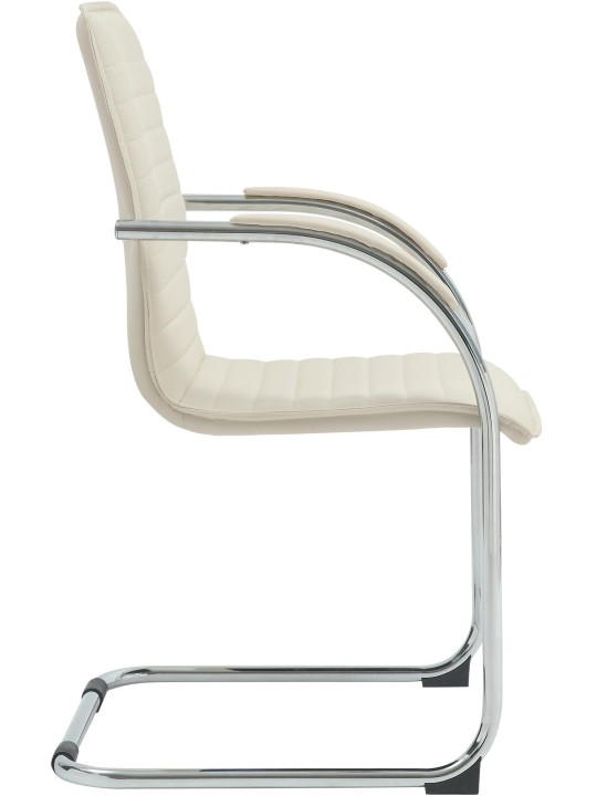 Set van 2 bezoekersstoelen Tira kunstleer, crème
