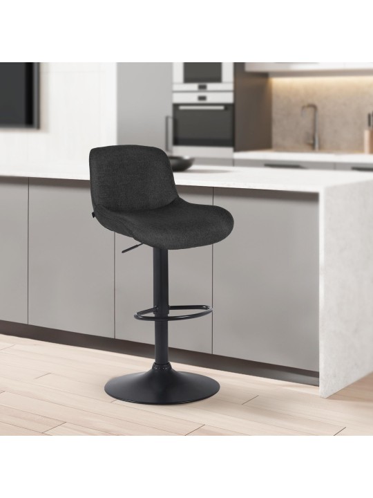 Barkruk Solon stof, zwart