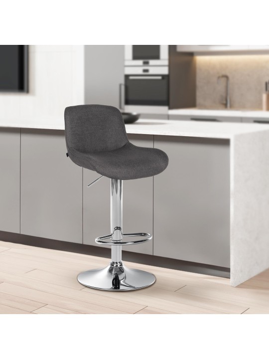 Barkruk Solon chroom stof, donkergrijs Barkruk Solon chroom stof, donkergrijs