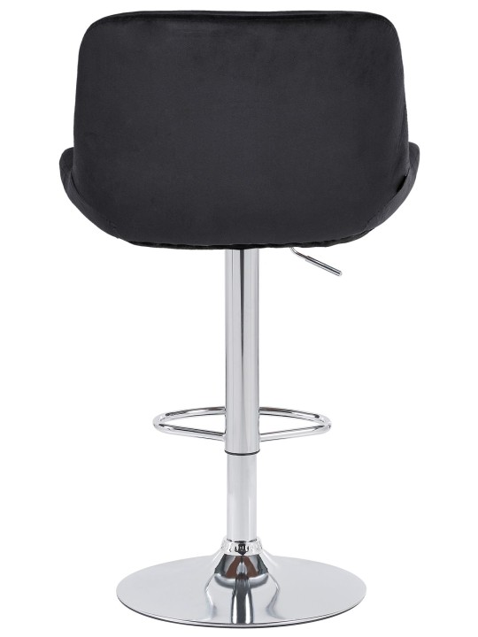 Barkruk Solon chroom fluweel, zwart