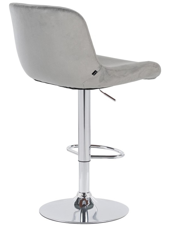 Barkruk Solon chroom fluweel, grijs