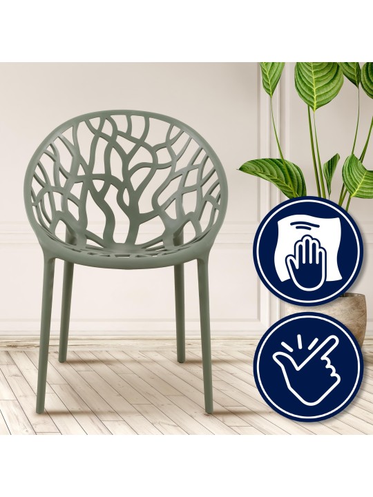 Set van 4 stoelen Hope, olijfgroen Set van 4 stoelen Hope, olijfgroen