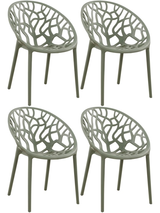Set van 4 stoelen Hope, olijfgroen Set van 4 stoelen Hope, olijfgroen