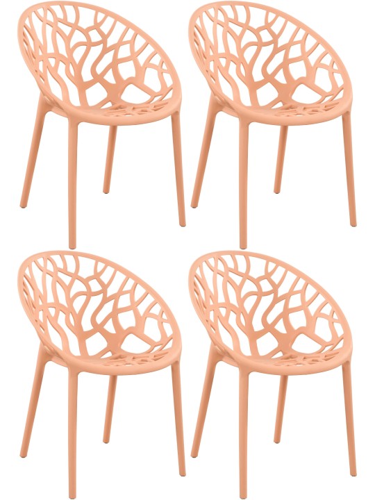 Set van 4 stoelen Hope, perzik