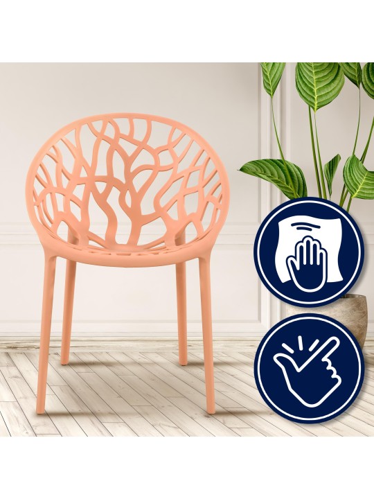 Set van 4 stoelen Hope, perzik