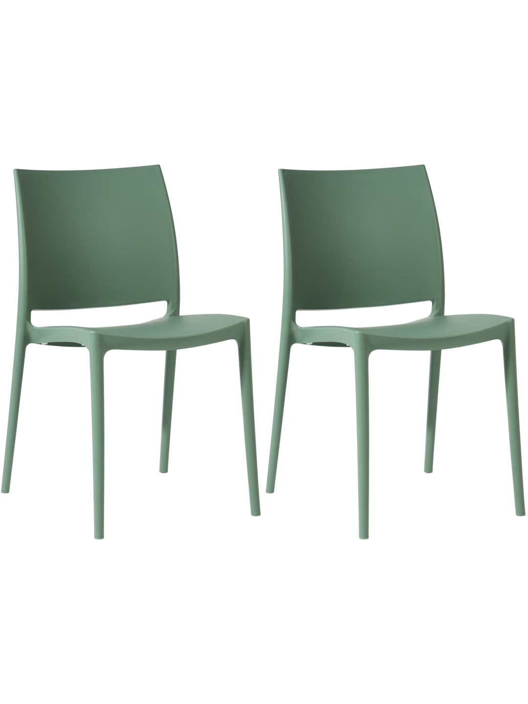 Set van 2 stoelen Meton, olijfgroen