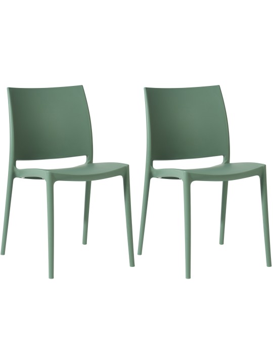Set van 2 stoelen Meton, olijfgroen Set van 2 stoelen Meton, olijfgroen