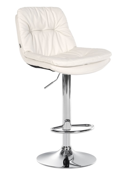 Barkruk Laurel kunstleer chroom, wit Barkruk Laurel kunstleer chroom, wit