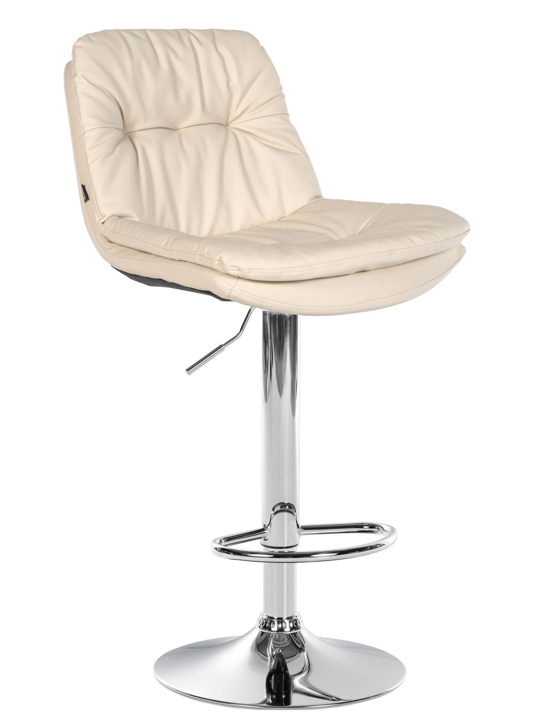 Barkruk Laurel kunstleer chroom, crème