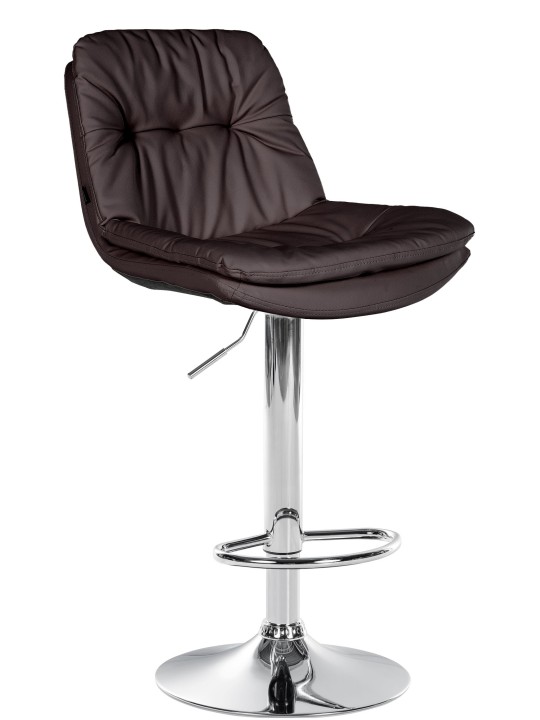 Barkruk Laurel kunstleer chroom, bruin