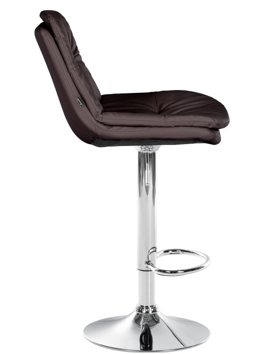 Barkruk Laurel kunstleer chroom, bruin