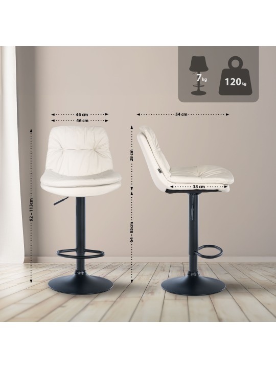 Barkruk Laurel kunstleer, wit