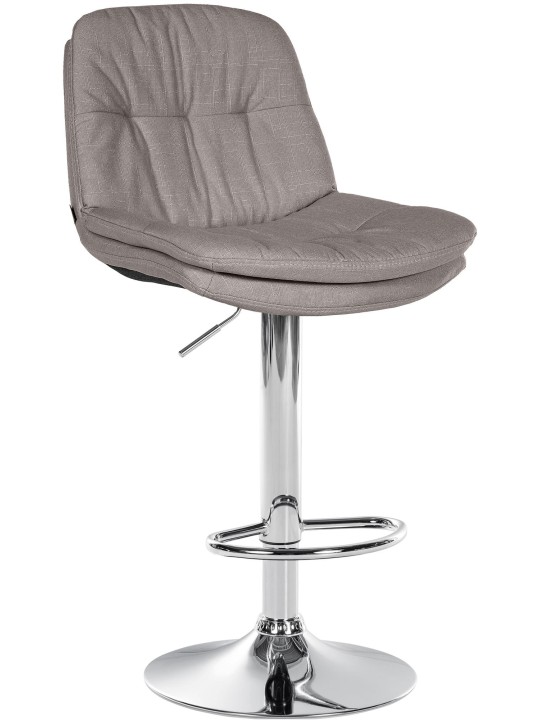 Barkruk Laurel stof chroom, grijs