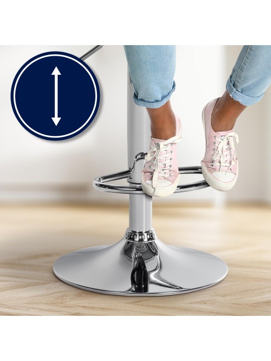 Barkruk Laurel stof chroom, taupe