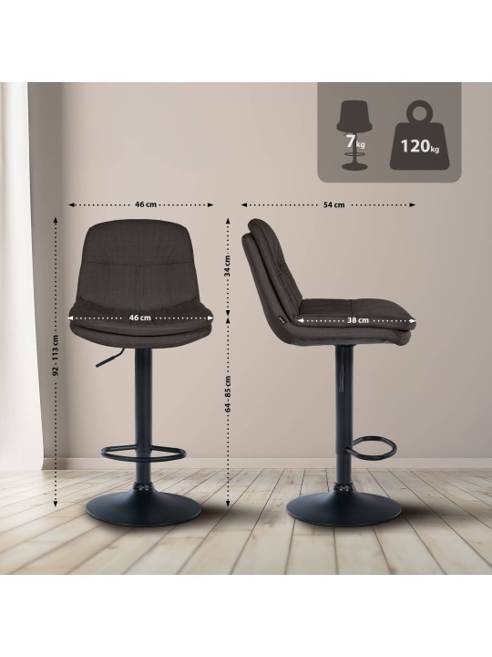 Barkruk Laurel stof, donkergrijs Barkruk Laurel stof, donkergrijs