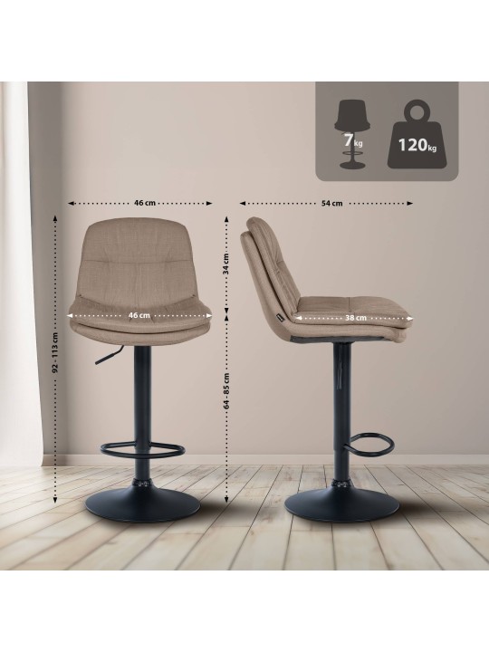 Barkruk Laurel stof, taupe Barkruk Laurel stof, taupe