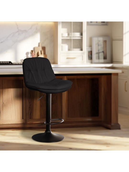 Barkruk Laurel stof, zwart