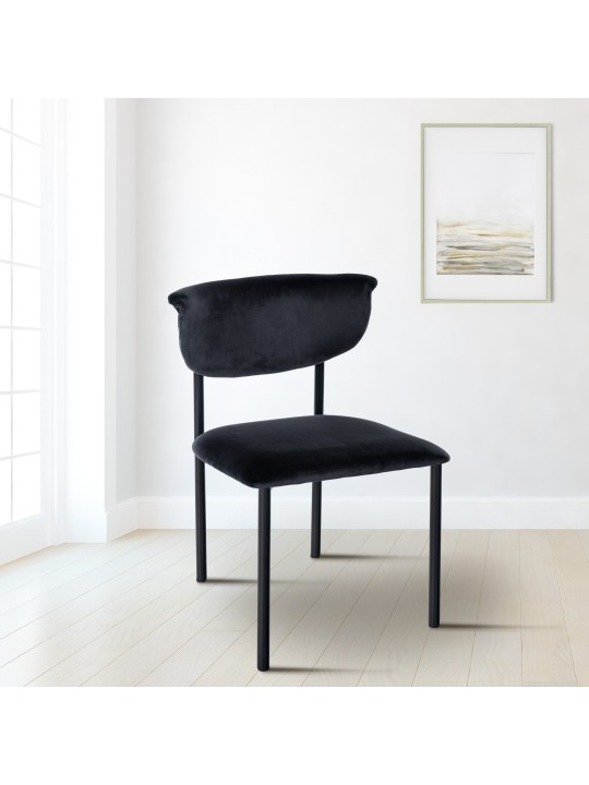 Bezoekersstoel Gambell fluweel, zwart