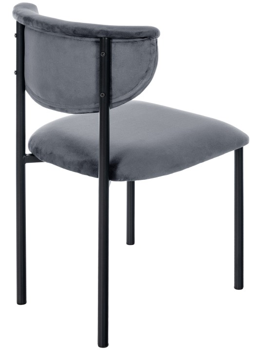 Bezoekersstoel Gambell fluweel, donkergrijs