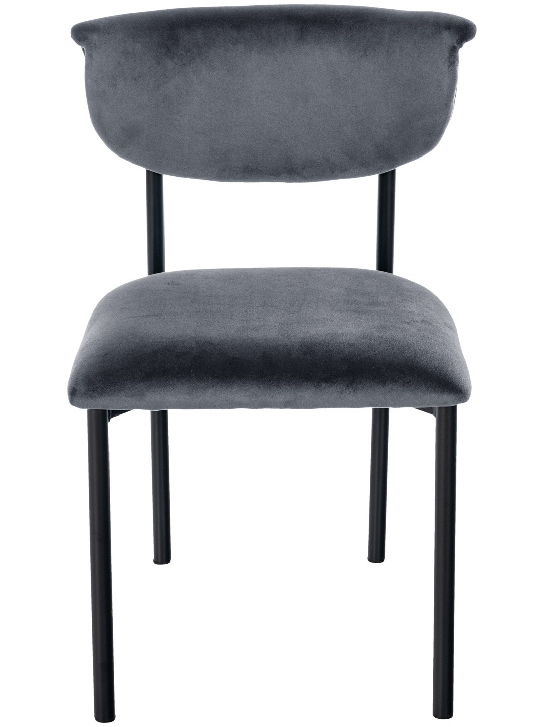 Bezoekersstoel Gambell fluweel, donkergrijs