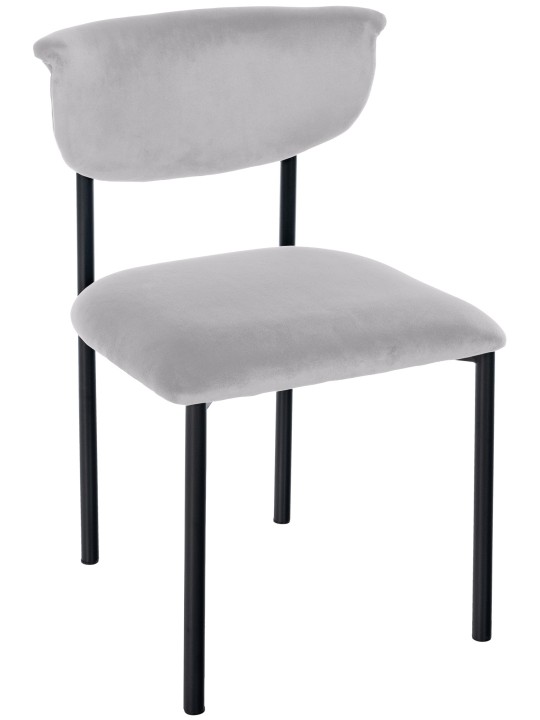 Bezoekersstoel Gambell fluweel, grijs