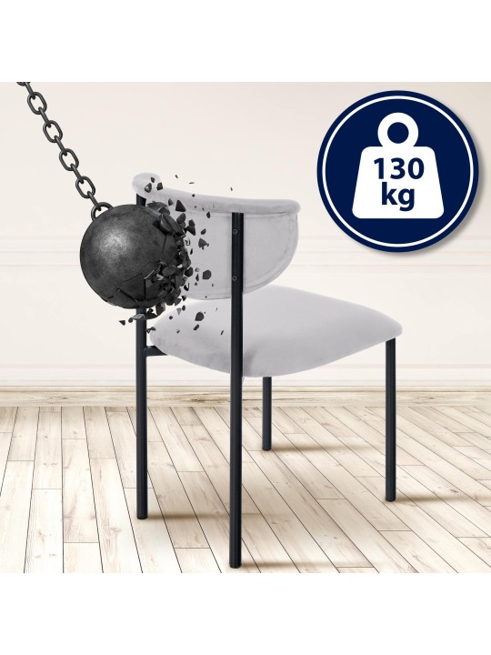 Bezoekersstoel Gambell fluweel, grijs