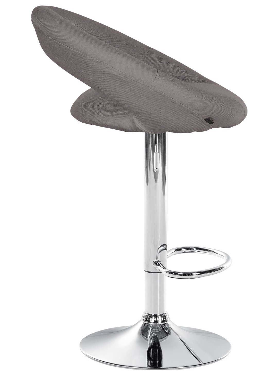 Barkruk Olinda stof chroom, grijs