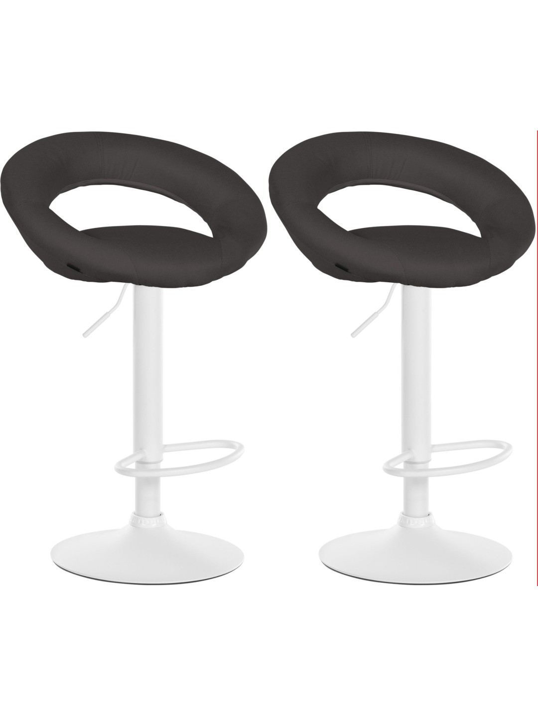 Set van 2 barkrukken Olinda stof, donkergrijs