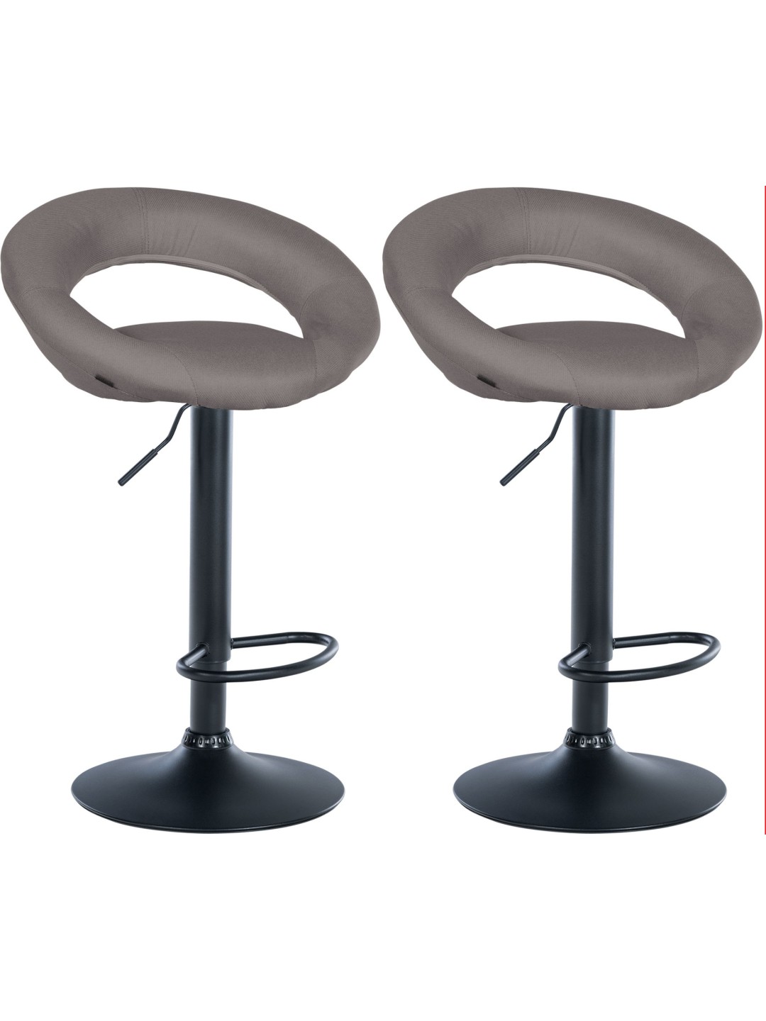 Set van 2 barkrukken Olinda stof, grijs