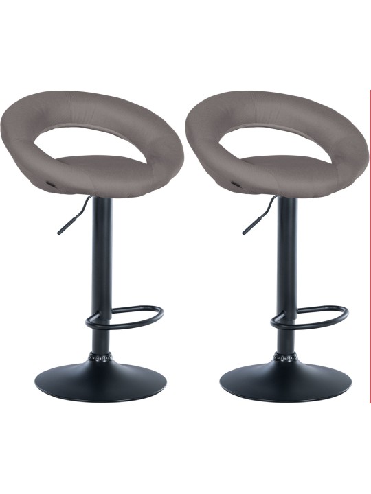 Set van 2 barkrukken Olinda stof, grijs Set van 2 barkrukken Olinda stof, grijs