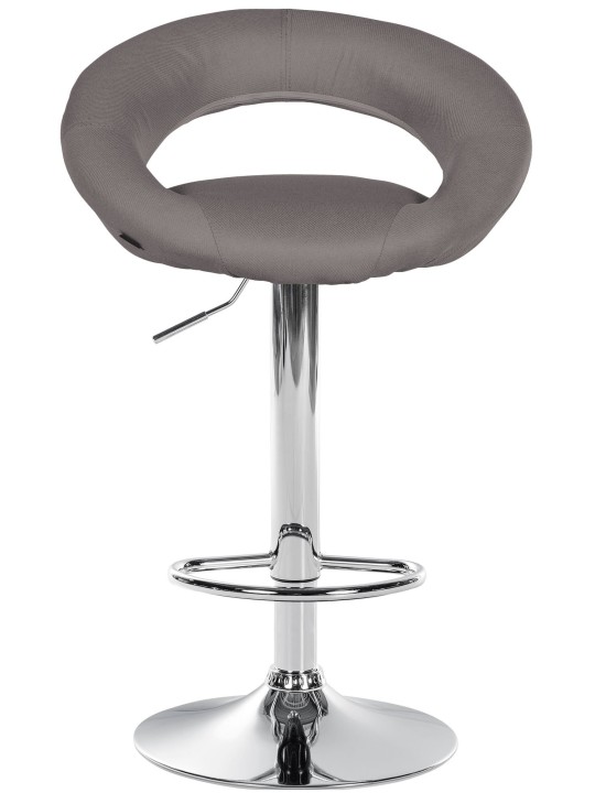 Set van 2 barkrukken Olinda stof chroom, grijs