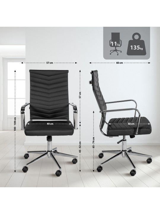 Bureaustoel Canby kunstleer, zwart